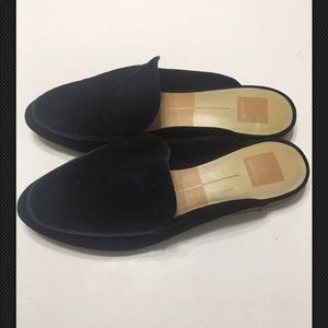 Dolce vita women’s suede black flat loafers mules